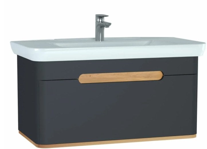 Vitra Sento Lavabo Dolabı 100 cm Tek Çekm.Mat Antrasit-60820